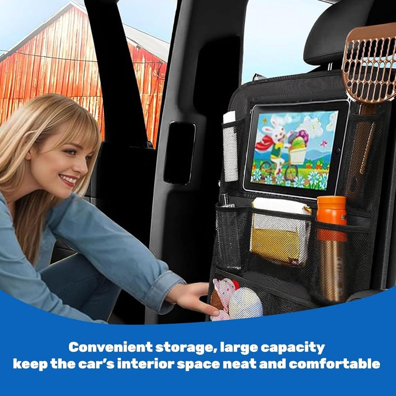 Watlikeup Car Seat Organizer - Black Storage with 9 Pockets and Tablet Holder for Kids - Image 5