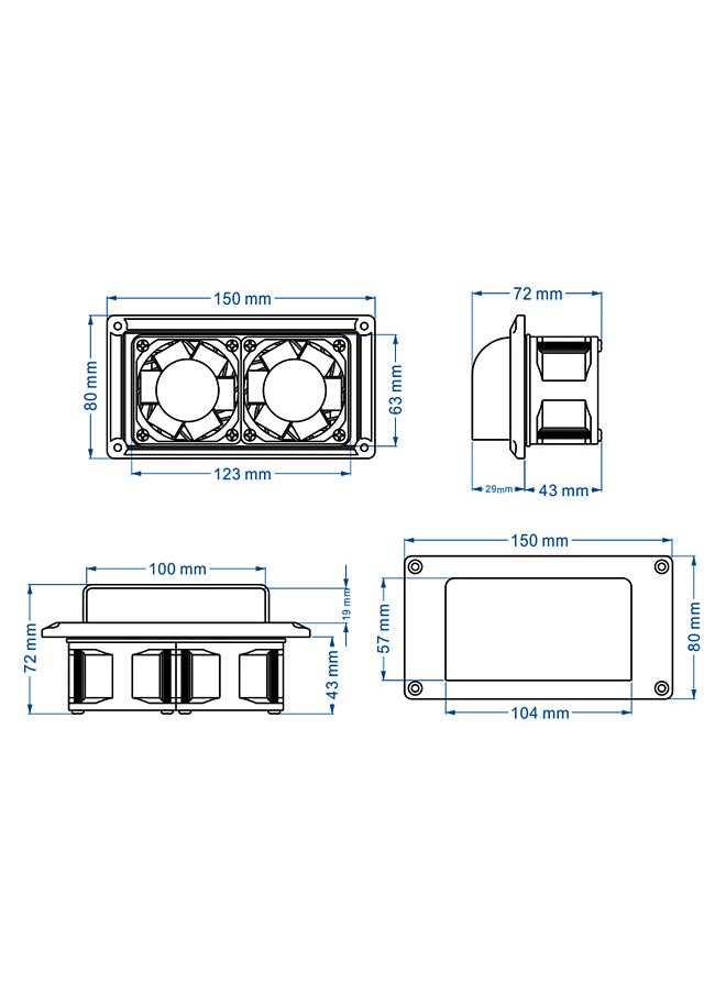 Generic - 12V Caravan Motorhome Trailer Side Air Vent Ventilation Exhaust   Fan RV Ventilator RV Modification Accessories - Image 1