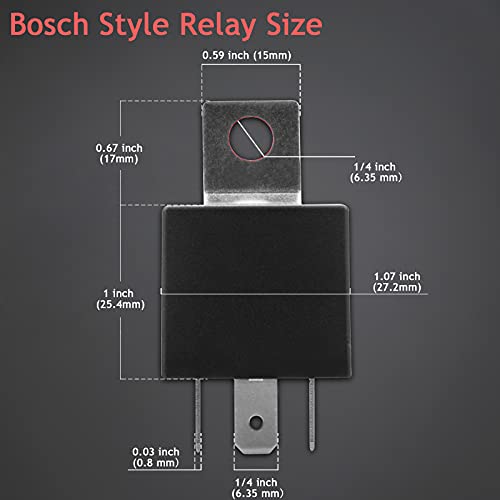 Hamolar 2 Pack 12V 40/30 Amp Car Relay DC 5 Pin SPDT and Harness - Heavy Duty 12 AWG Copper Wires Relays Kit for Automotive Truck Motorcycle Boat - Image 5