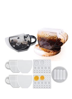 Y&D SYOSI Coaster Resin Moulds for Epoxy Coffee Cup Shape with Lemon Beans Silicone DIY Home Decor Art Gift 5 Pcs  - Image 1