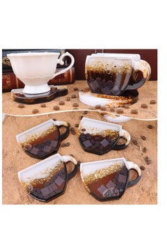 Y&D SYOSI Coaster Resin Moulds for Epoxy Coffee Cup Shape with Lemon Beans Silicone DIY Home Decor Art Gift 5 Pcs  - Image 3