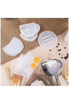 Y&D SYOSI Coaster Resin Moulds for Epoxy Coffee Cup Shape with Lemon Beans Silicone DIY Home Decor Art Gift 5 Pcs  - Image 4