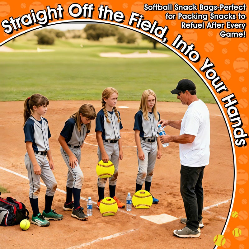 AKAIXI 24pcs Softball Gift Bags with Handles Reusable Sealed Snack Bags, Stand-up Bottom Treat Bags for Softball Coach Sport Team and Softball Mom, Party Favor Birthday Gifts Supplies - Image 4
