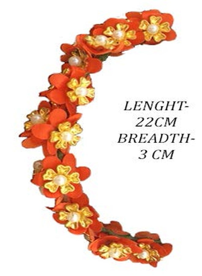 Hair Flare Hair Accessories for Women 2042 Pins Artificial Flowers Accessories for Weddings (Orange) - Image 4