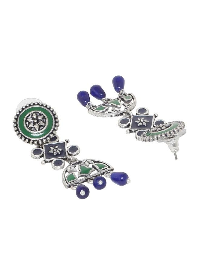 VOYLLA Mehrunisa Enamel and Beads Embellished Earrings - Image 3