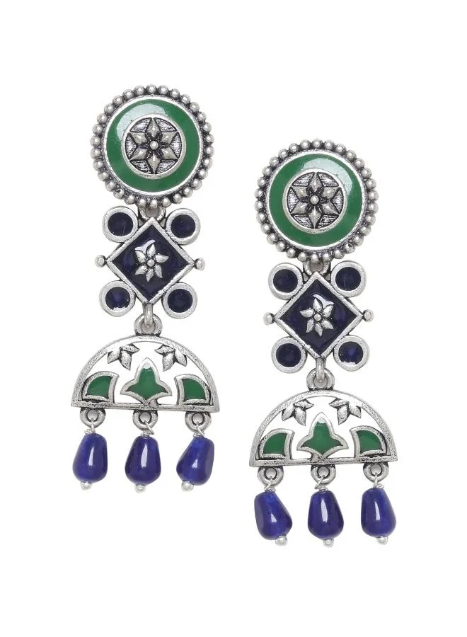 VOYLLA Mehrunisa Enamel and Beads Embellished Earrings