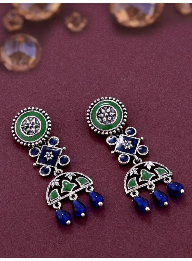 VOYLLA Mehrunisa Enamel and Beads Embellished Earrings