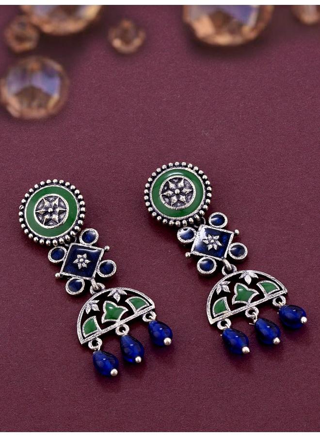 VOYLLA Mehrunisa Enamel and Beads Embellished Earrings - Image 1