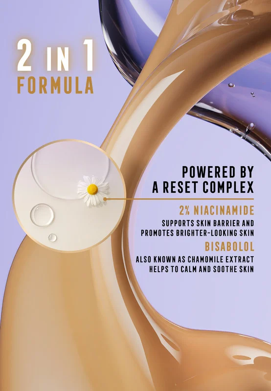 Max Factor Miracle Pure 2in1 Skin Reset Serum Foundation - 60-80 - Light to Medium, 30ml