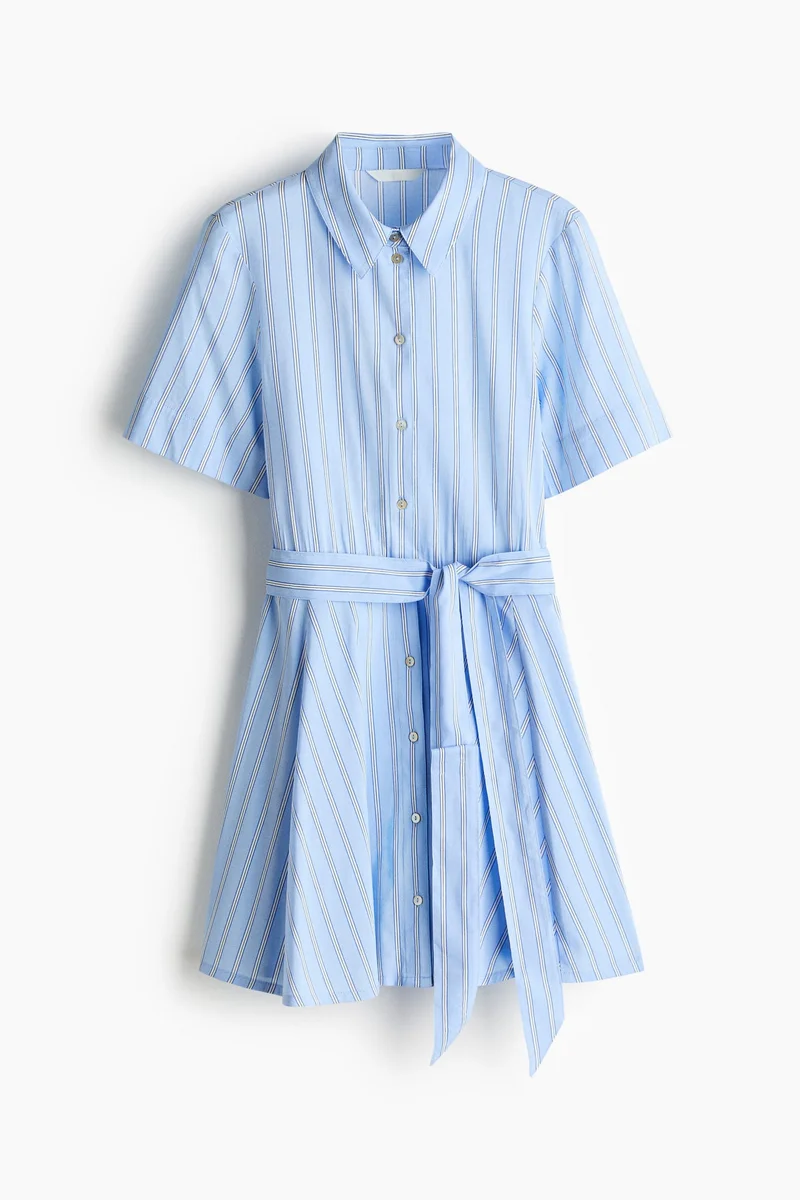 Tie-belt shirt dress