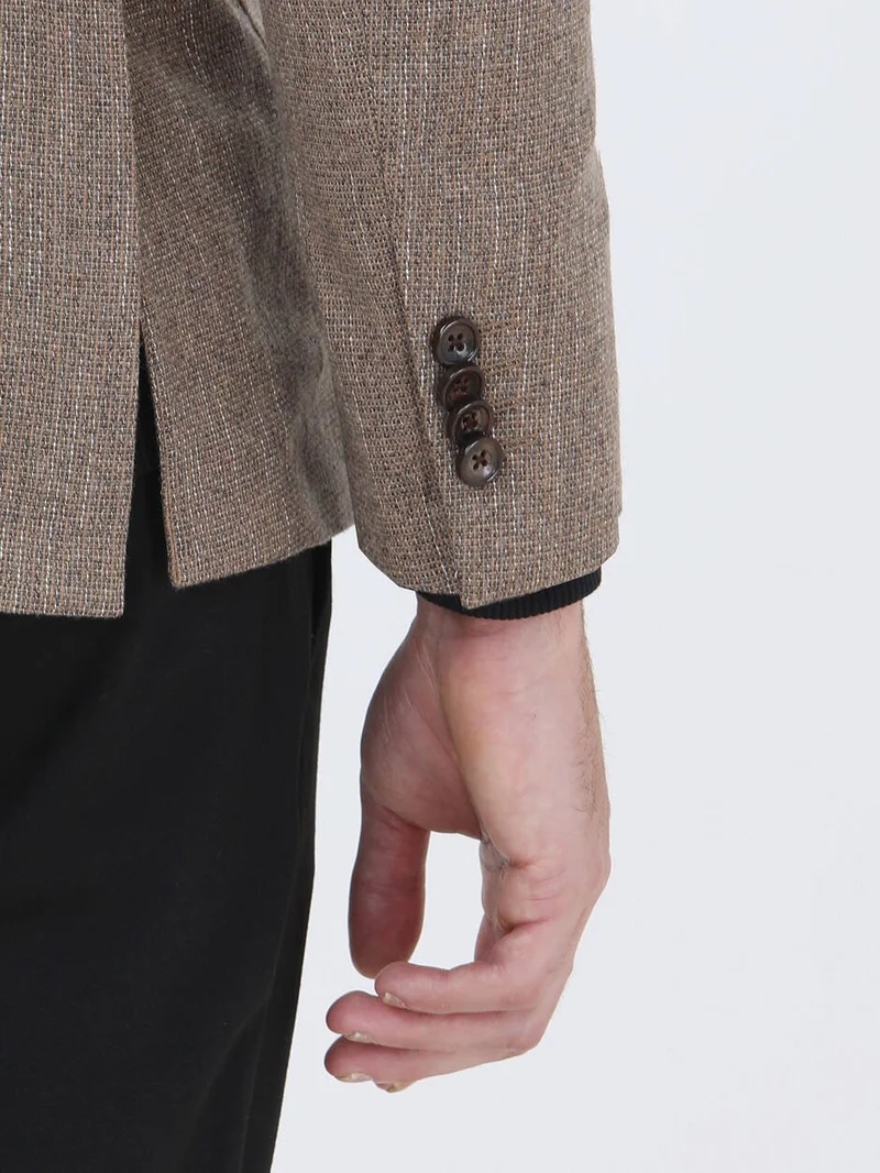 Kip Camel Hair Micro Modern Fit Wool Blend Jacket