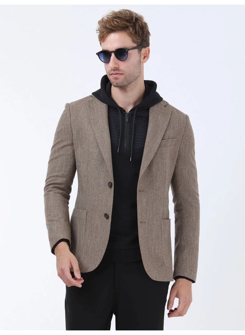 Kip Camel Hair Micro Modern Fit Wool Blend Jacket