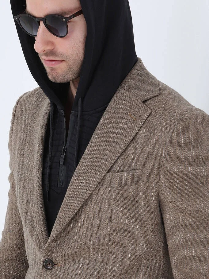 Kip Camel Hair Micro Modern Fit Wool Blend Jacket