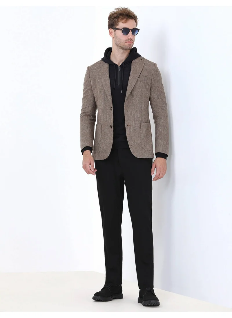 Kip Camel Hair Micro Modern Fit Wool Blend Jacket