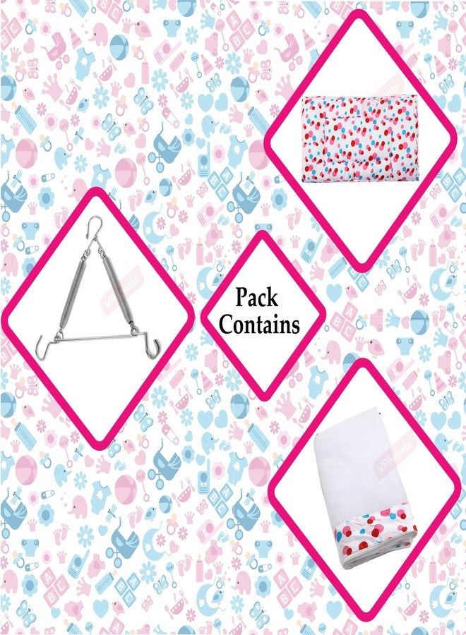 VParents Sleeping Essentials Set with Mosquito Net & Spring (Pink) | Window Hanger not Included, Preemie - Image 2