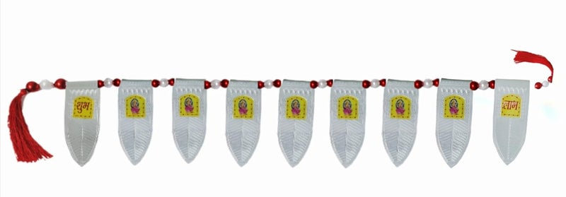 HOPE KART Hope Kart Toran for Main Door Pooja Mandir Decoration Entrance for Diwali Laxmi Bandanwar Home Garland with Side Hanging Loop Pure Silver 1 Silver Laxmi Toran 1  - Image 1