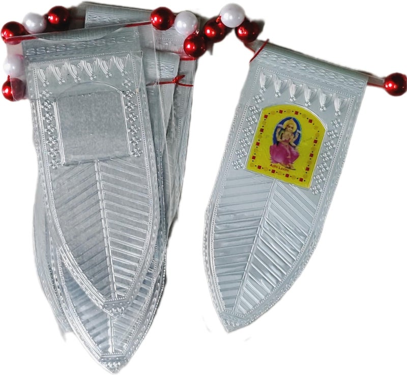 HOPE KART Hope Kart Toran for Main Door Pooja Mandir Decoration Entrance for Diwali Laxmi Bandanwar Home Garland with Side Hanging Loop Pure Silver 1 Silver Laxmi Toran 1  - Image 4