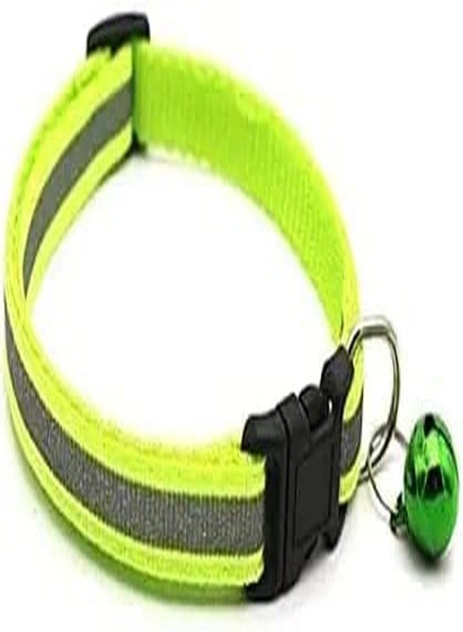 Litvibes Cat Collars Breakaway with Bell & Reflective Design,Kitten & Small Dogs Soft Adjustable,Safe,Solid & Protection for Cats & Puppies,Cute Kitty Neckband with Reflective Design - (Green) - Image 1