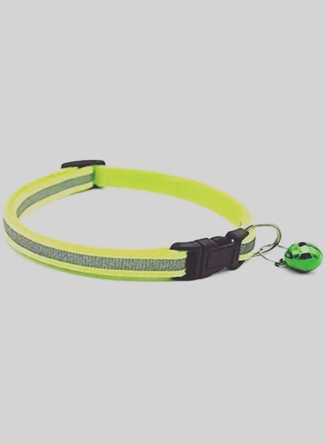 Litvibes Cat Collars Breakaway with Bell & Reflective Design,Kitten & Small Dogs Soft Adjustable,Safe,Solid & Protection for Cats & Puppies,Cute Kitty Neckband with Reflective Design - (Green) - Image 2