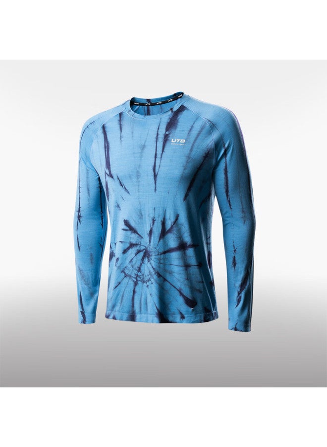 Uto Tie-dye Merino Wool Quick-dry Shirt For Hiking And Trekking Men’s Far Mountain Blue XL - Image 1