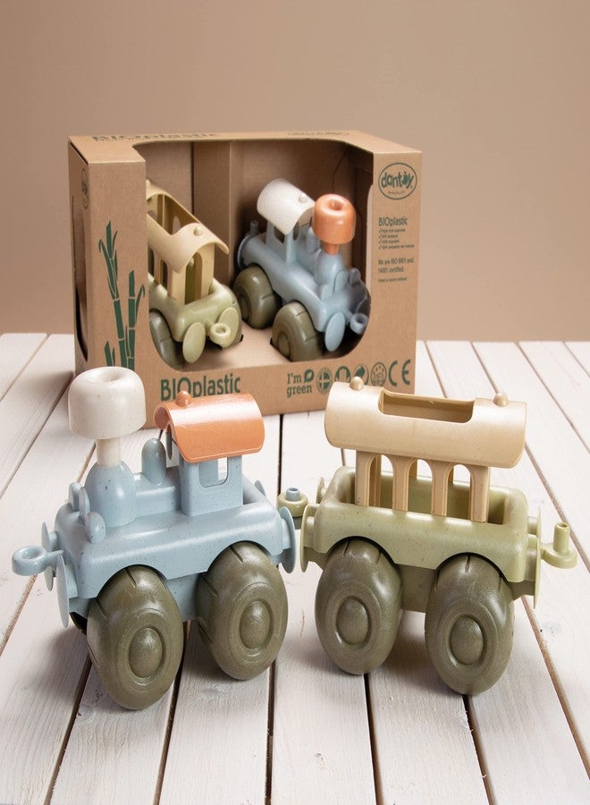 Dantoy: BIO Train Set - 2 Linking Toy Train Cars, Muted Colors, Indoor & Outdoor Play Vehicle, Caboose, Recycled Plastic, Kids & Toddlers Ages 2+ - Image 5