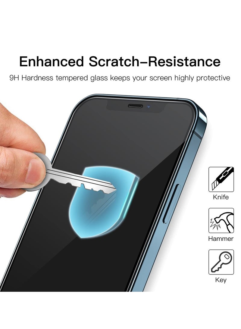 جي تيك واقي شاشة كامل التغطية لهاتف iPhone 12 12 Pro 6.1 بوصة ذو حافة سوداء من الزجاج المقوى مع حقيبة أدوات سهلة التركيب صديقة عالية الدقة شفافة - Image 5