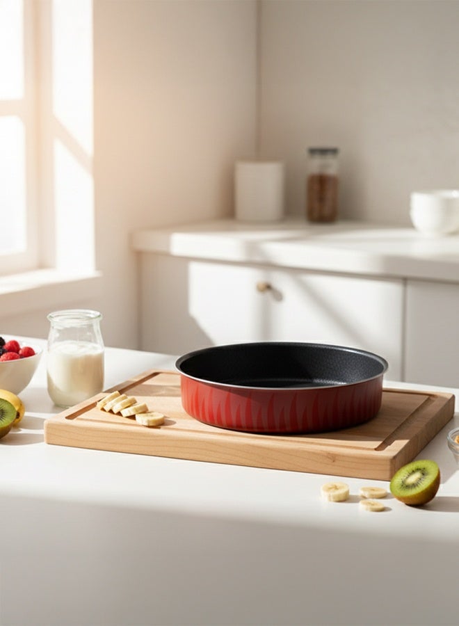 Kawashi 30cm Non-Stick Tempo Flame Round Baking Tray | Oven-Safe | Perfect for Cakes, Pizza & Roasting | Easy-Clean Coating - Image 4