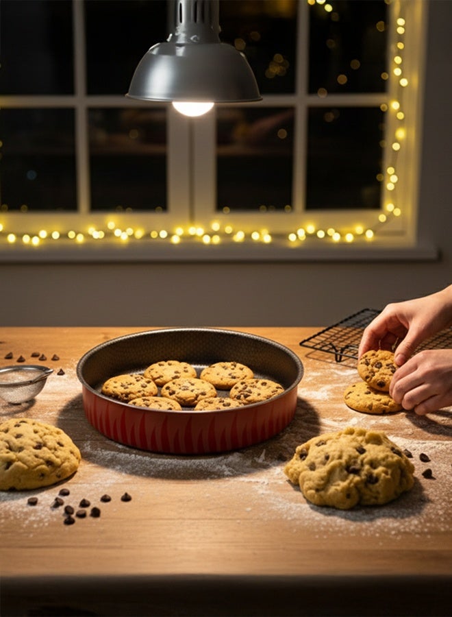 Kawashi 30cm Non-Stick Tempo Flame Round Baking Tray | Oven-Safe | Perfect for Cakes, Pizza & Roasting | Easy-Clean Coating - Image 5