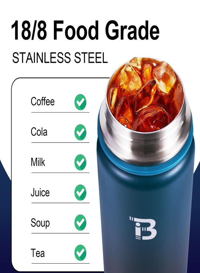 TOPBADE Stainless Steel Water Bottle Container 1000 ml (+ 2 Lids), Insulated Water Bottle with Straw, Leak-Proof Insulated Flask, Double-Walled with Chug Lid for School, Fitness, Outdoor (Blue Black) - Image 4
