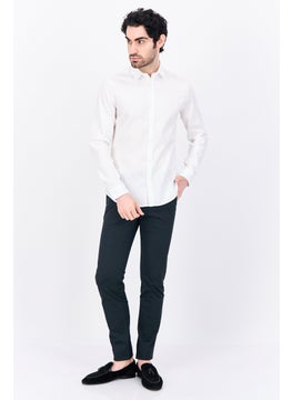 Jules Men Slim Fit Textured Long Sleeves Casual Shirt, White  - Image 2