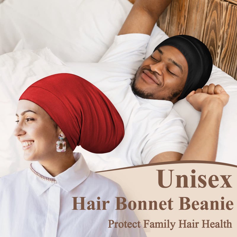 OLESILK Silk-Bonnet for Curly Hair, Silk Hair Bonnet for Sleeping, Unisex, Medium, Black - Image 5