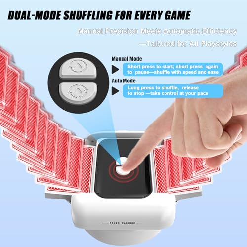 Holwim Automatic Card Shuffler 1-2 Decks, Rechargeable Portable Card Shuffler, Electric Playing Cards Shuffling Machine with Auto/Manual for Poker, UNO, Blackjack, Texas Hold'em, Skip-Bo, Phase 10 - Image 2