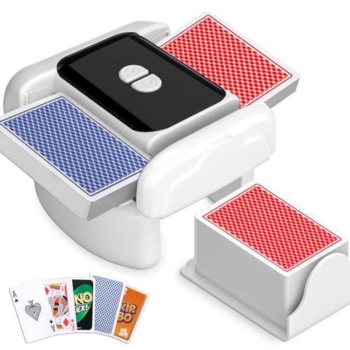 Holwim Automatic Card Shuffler 1-2 Decks, Rechargeable Portable Card Shuffler, Electric Playing Cards Shuffling Machine with Auto/Manual for Poker, UNO, Blackjack, Texas Hold'em, Skip-Bo, Phase 10 - Image 1