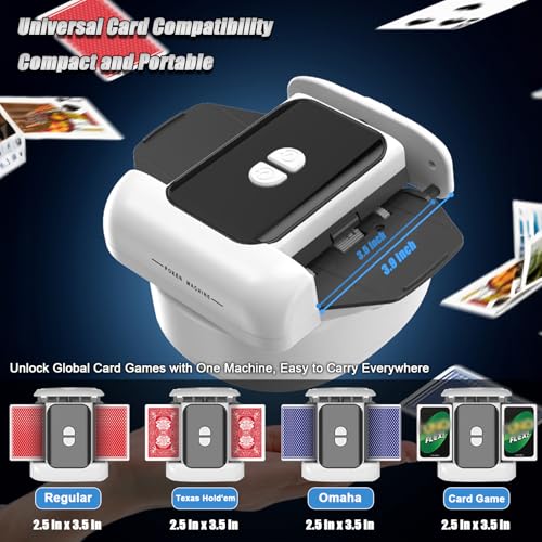 Holwim Automatic Card Shuffler 1-2 Decks, Rechargeable Portable Card Shuffler, Electric Playing Cards Shuffling Machine with Auto/Manual for Poker, UNO, Blackjack, Texas Hold'em, Skip-Bo, Phase 10 - Image 4