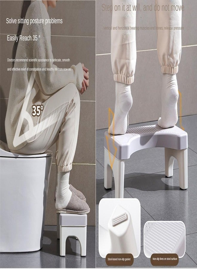 GION Foldable Toilet Potty Stool Western Toilet Assistance Step Stool and Non-Slip Potty for Sturdy Folding Foot Step Tool Comfortable Sturdy Folding Foot Step for Potty (1Pcs) (White) - Image 5