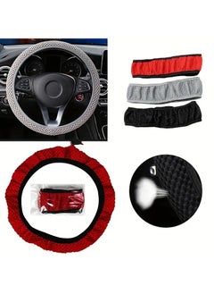 Generic Car Steering Wheel Cover Ice Silk Stretch Breathable Non-slip Steering Wheel Cover For Easy Installation And Removal Universal Automobile Interior Accessories(Black)  - Image 3