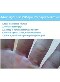 Generic Car Steering Wheel Cover Ice Silk Stretch Breathable Non-slip Steering Wheel Cover For Easy Installation And Removal Universal Automobile Interior Accessories(Black)  - Image 4