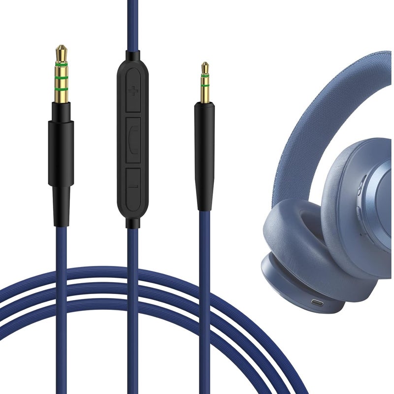 Geekria Audio Cable with Mic Compatible with JBL Tune 770NC 710BT Live 660NC 650BTNC Headphones, 2.5mm to 3.5mm Replacement Cord with Inline Microphone and Volume Control (4 ft / 1.2 m) - Image 1