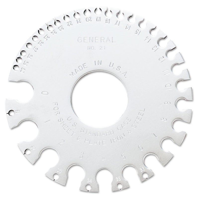 General Tools General Tools 21 US Standard Sheet Metal Round Gage  - Image 1