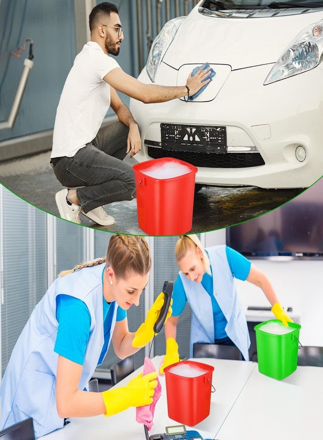 قطع دلو تنظيف صغير مربع الشكل سعة 3 كوارت، دلو منظف للمنزل، المطاعم التجارية، المطابخ، المكاتب، المدارس (أخضر، أحمر) - Image 5