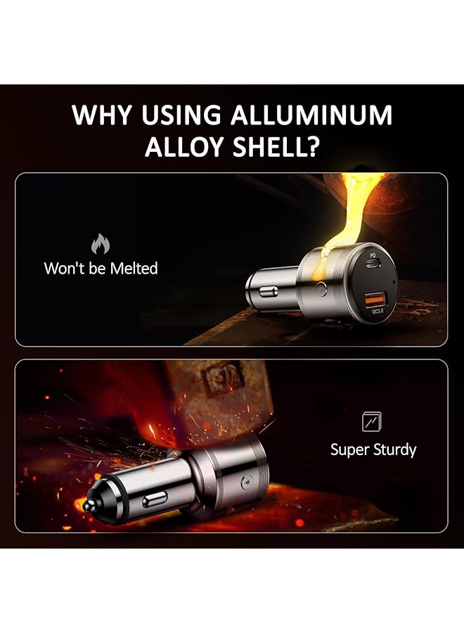 Lencent Car Fm Transmitter Bluetooth 5.3, Pd 30W & Qc3.0 18W Fast Car Charger, Wireless Bluetooth Car Adapter Music Player/Car Kit, Hi-Fi Sound & Hands-Free Calls, Supports Voice Assistant, All Metal - Image 4