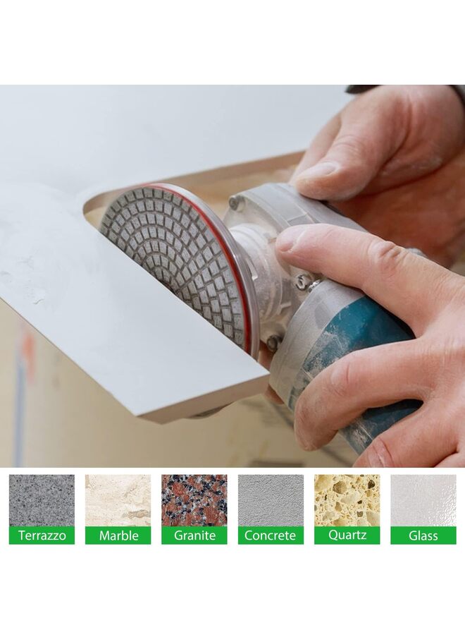 12 قطعة من وسادات تلميع الماس، رطبة/جافة، لحجر الجرانيت، حبيبات من 50 إلى 6000، للمثقاب، والطاحونة، وآلة التلميع - للخرسانة، والرخام، والحجر، وأسطح الكوارتز - Image 4