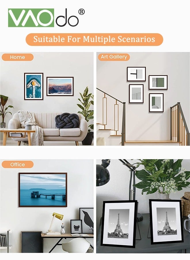 VAOdo 4-Piece Picture Frame Set, Photo Display Frame with Gasket, Art Painting Frames, Lightweight Photo Frames, Suitable for Wall Tabletop Desktop Decor, Black - Image 5