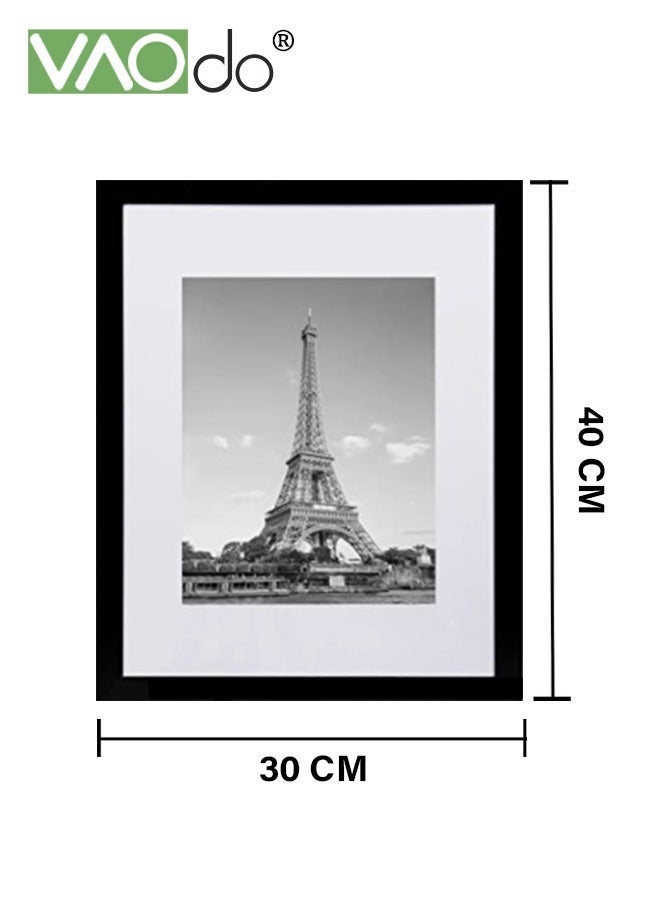 VAOdo 4-Piece Picture Frame Set, Photo Display Frame with Gasket, Art Painting Frames, Lightweight Photo Frames, Suitable for Wall Tabletop Desktop Decor, Black - Image 2