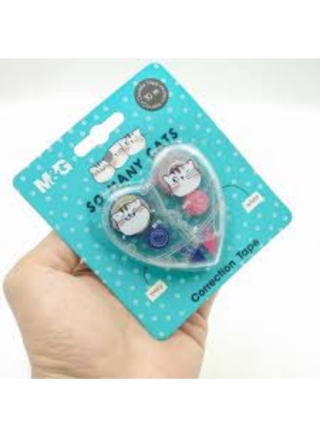 M&G 10m Double Color Heart Shaped Premium White+Ivory Correction Tapes Set