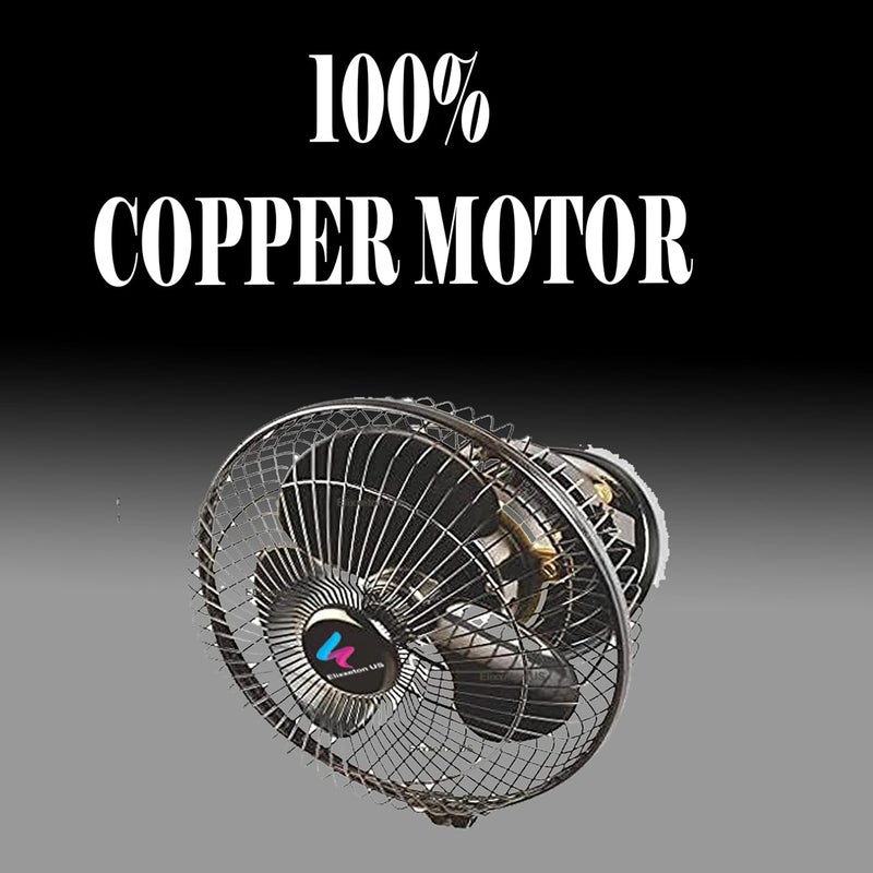 Elixxeton US Elixxeton US 2 Year Warranty Cabin Fan 12 Inch High Speed Copper Motor 2400 RPM Celling Fan Wall fan Comfortable in All Room black Cabin V03  - Image 3