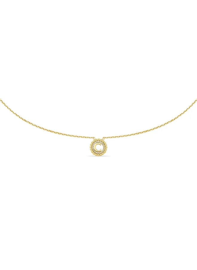 شيروتي 1881 Bianca Gold Plated Crystal-Embellished 'C' Pendant Necklace for Women