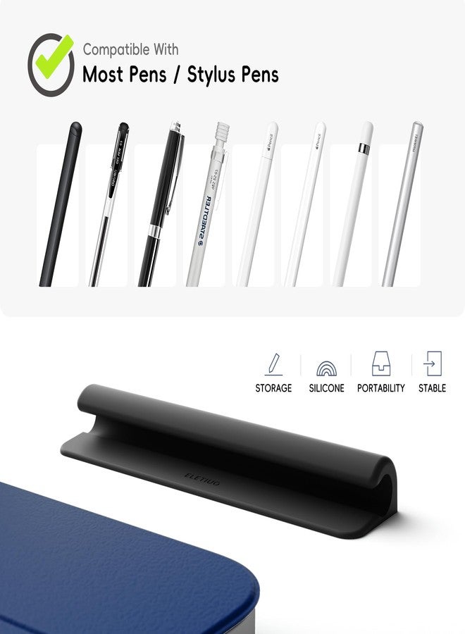 ELETIUO Silicone Pencil Holder Sleeve,Compatible with Apple Pencil (USB-C),Apple Pencil 1st/ 2nd Generation,Strong Adhesive Sticky Attached to iPad Case for Stylus Pens,Black - Image 2