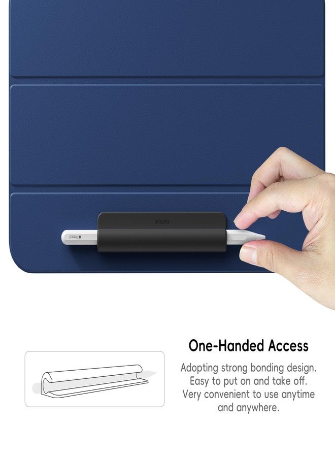 ELETIUO Silicone Pencil Holder Sleeve,Compatible with Apple Pencil (USB-C),Apple Pencil 1st/ 2nd Generation,Strong Adhesive Sticky Attached to iPad Case for Stylus Pens,Black - Image 5