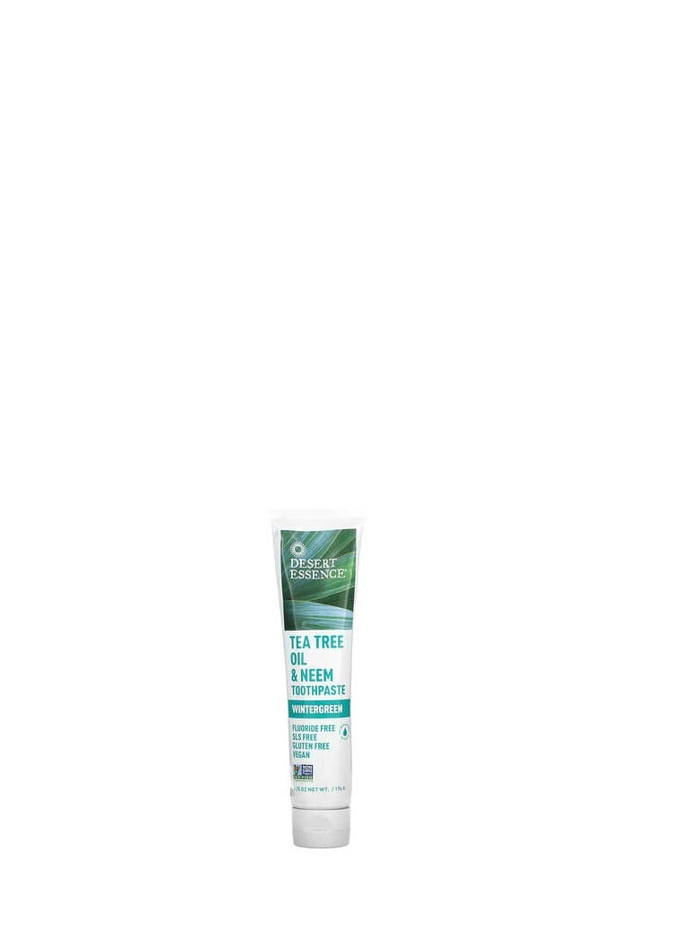 Desert Essence Desert Essence, Tea Tree Oil & Neem Toothpaste, Wintergreen, 6.25 oz (176 g) 